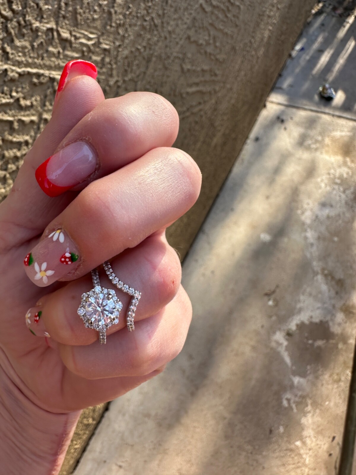 Engagement ring and wedding band-image