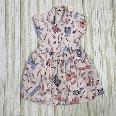Kate Spade Girls Size Pink School Supplies Collared Short Sleeve