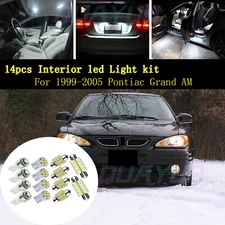 14Pc Super White Car Interior LED Light Bulb Kit for 1999-2005 Pontiac Grand AM