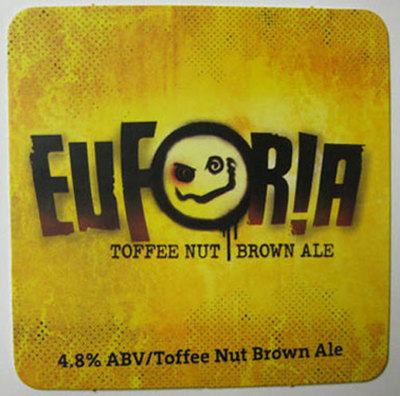 EUFORIA TOFFEE NUT BROWN ALE Beer 4.8 % ABV COASTER, Mat, DuClaw, MARYLAND 2011