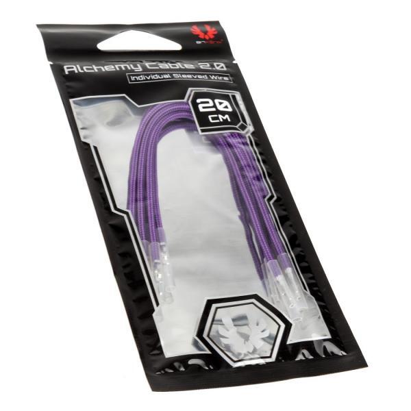 BitFenix Alchemy 2.0 Sleeved PSU Cable, Kit 5 pezzi - 20cm Lilla