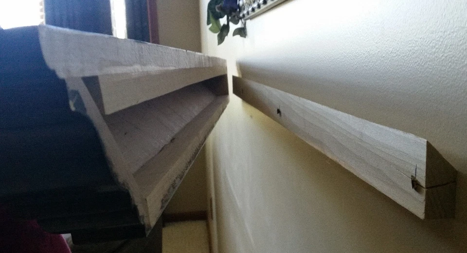 8" Deep Beam Wood Shelf Floating Rustic Fireplace Mantle Mantel with Corbels - Image 3 of 4