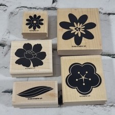 Stampin Up Rubber Stamps Flowers Lot of 5 Crafting Scrapbooking