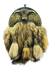 Scottish Kilt Sporran Highland Coo Cantle Brass Antique Finish Chain Belt/sporan