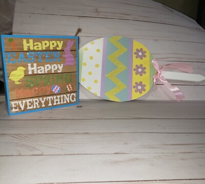 Easter signs, Easter decor, wreath making signs, Easter decorations.