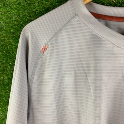 Camiseta gris Rhone para hombre L Performance ropa deportiva a rayas manga larga cuello en V - Imagen 3 de 8