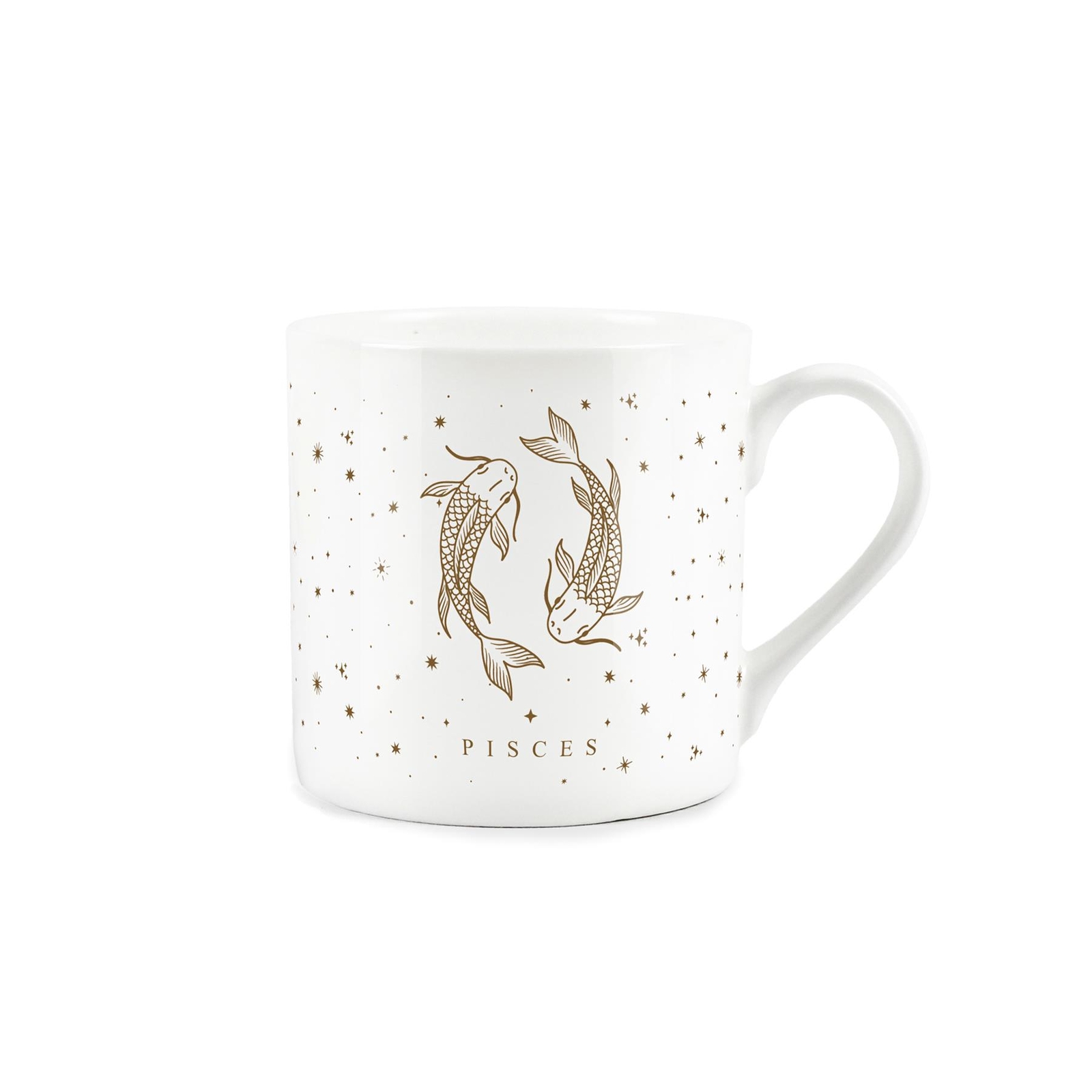 Purely Home Bone China Gold Zodiacs Star Sign Gift Mug - Pisces