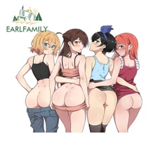 EARLFAMILY 5.1" Anime Girls with Sexy Ass Waifu Car Stickers Vinyl Trunk Decals