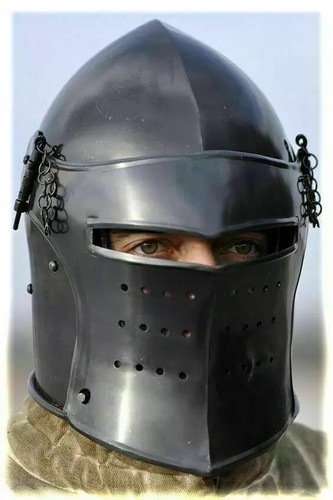 Christmas Medieval Armor Helmet Barbuta Black Armor Helmet , Great gift - Picture 4 of 9