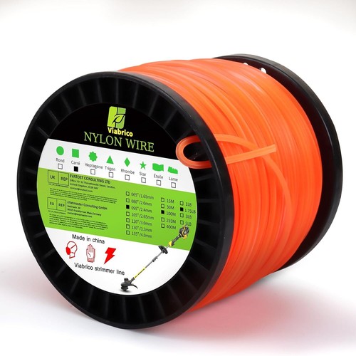 String Trimmer Line, Square Orange Heavy Duty Weed Eater String, Premium Nylon U