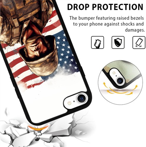 Brave Soldier US art Unique case For Motorola Moto Google Pixel OnePlus - Picture 14 of 25