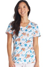 Finding Nemo Cherokee Scrubs Tooniforms Disney Rounded V Neck Top TF786 FNCO