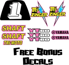 Fits 1984-1985 YT60 TRI-ZINGER Graphic Kit Decal Yellow Pink YT 60 3 wheeler