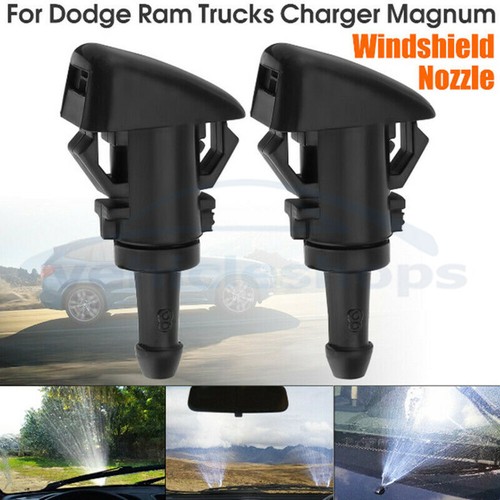 2 Windshield Washer Fluid Spray Nozzle For Dodge Charger Ram 1500 2500