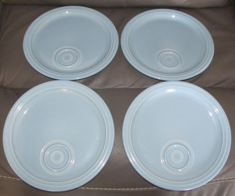 4 Fiesta Periwinkle Welled Snack Plate 10.5" Blue Homer Laughlin HLC Fiestaware