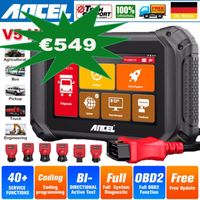 ANCEL V5 HD Profi LKW OBD2 Truckscanner Diagnosegerät Auslesegerät Für Bus Truck