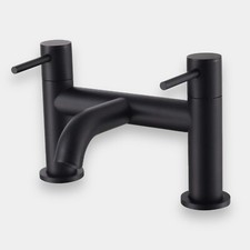 Black Bath Tap Mixer Mono Round Modern Faucet Bathroom