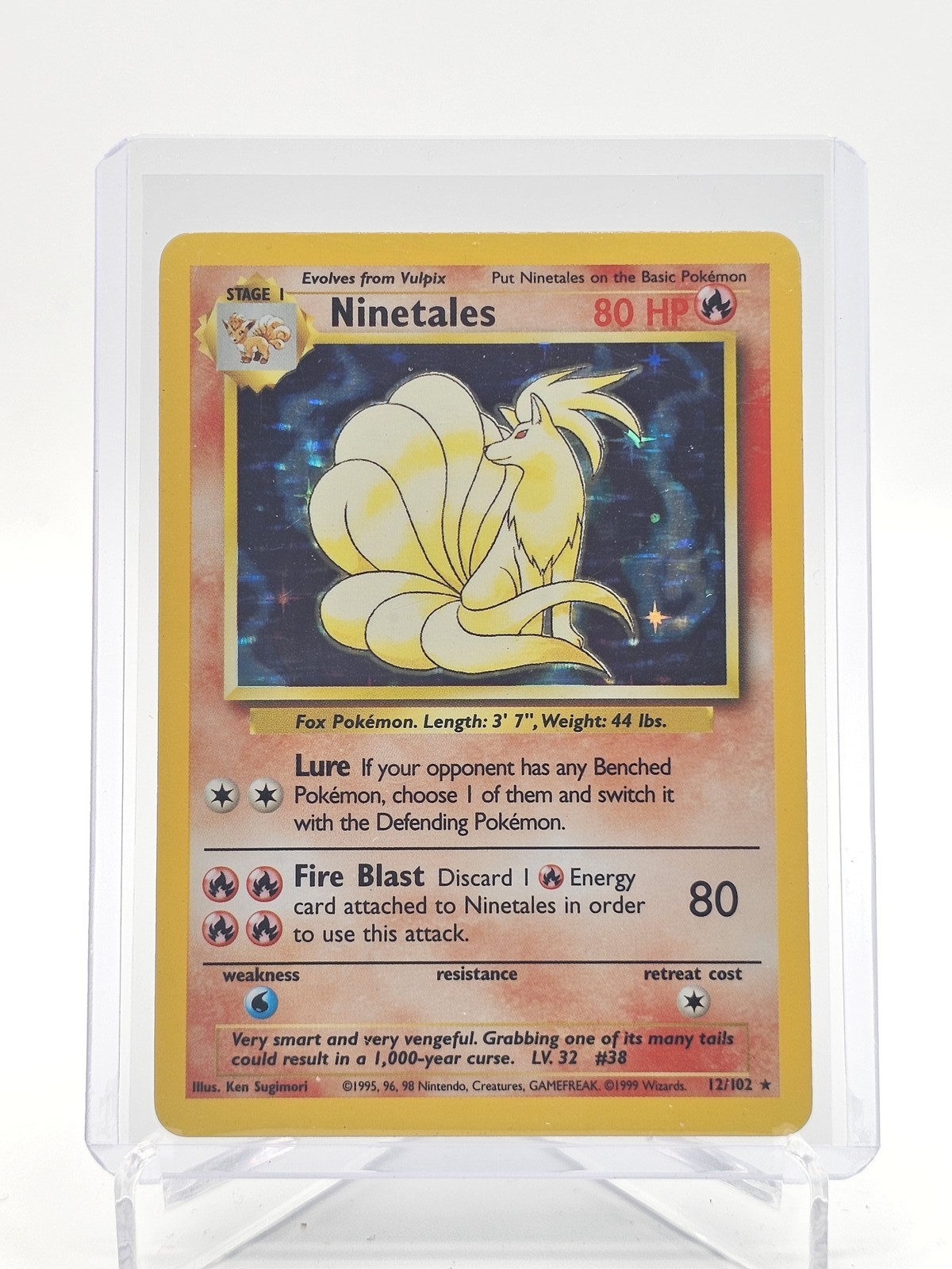 NINETALES 1999 POKEMON BASE SET HOLO #12/102 Q7486