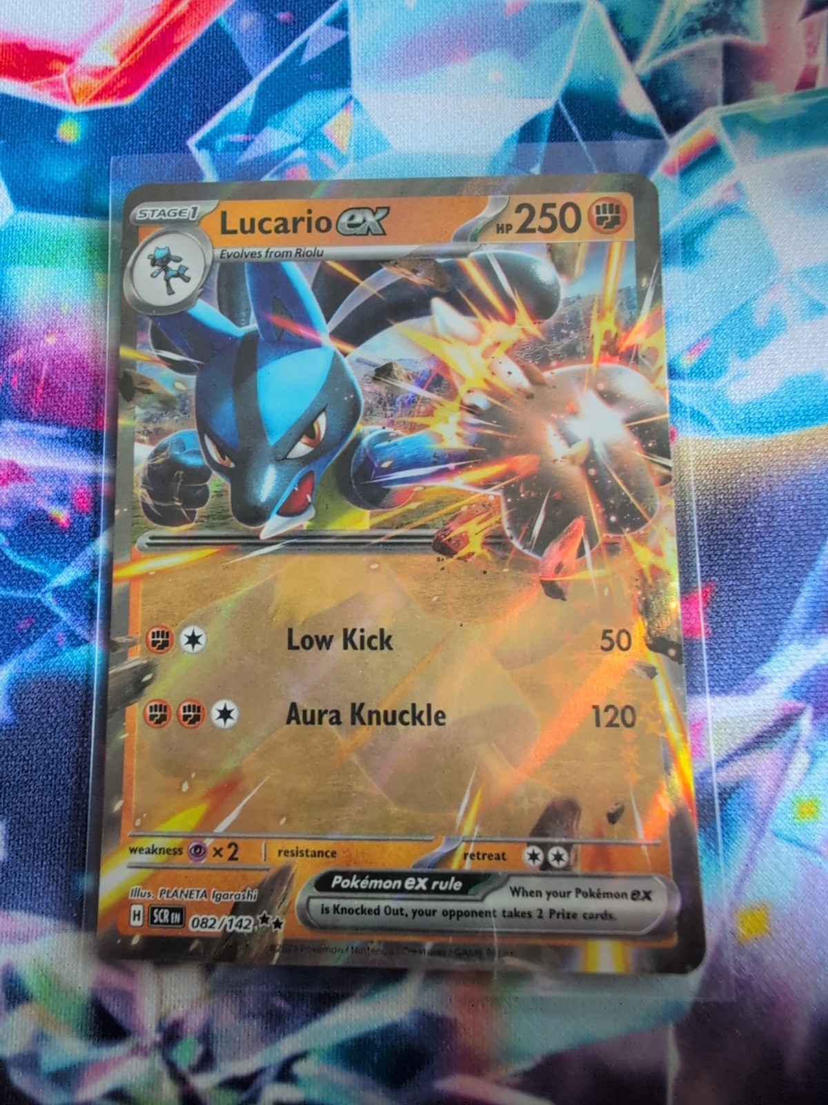 Lucario ex 082/142 Sv07: Stellar Crown Holo LP