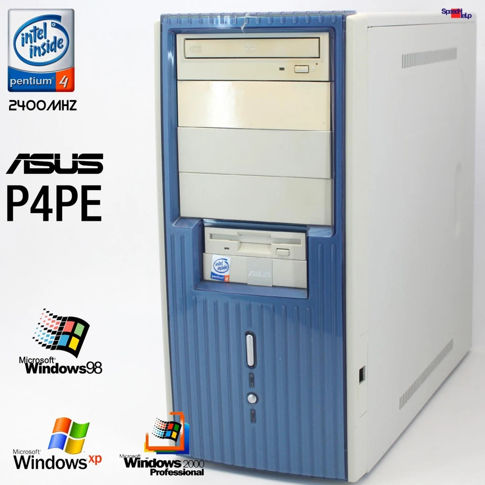 ASUS P4PE COMPUTER PC PARALLEL 2x RS232 PENTIUM 4 2400 ATI RADEON 9500 PRO 