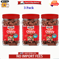 3 PACK, Milk-Bone Soft Chewy Dog Treats, Made with Real Bacon, 25 Oz Canister