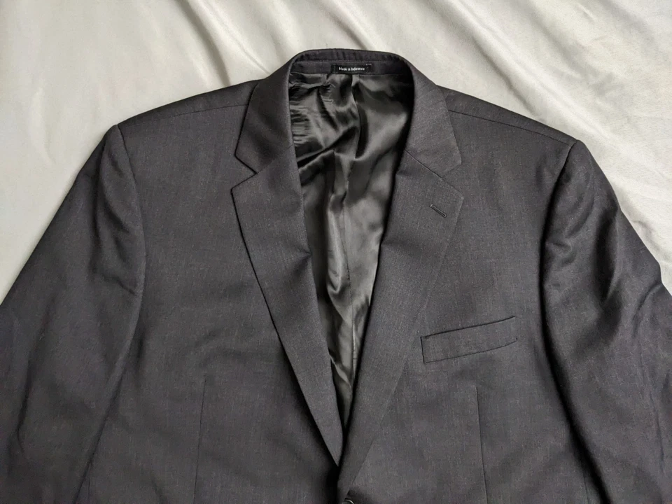 Joseph & Feiss Suit 2 Piece Mens Size 50R Pants 48X30 Gray 100% Wool - Image 3 of 4