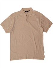 IZOD Mens Polo Shirt Large Beige Cotton CQ04