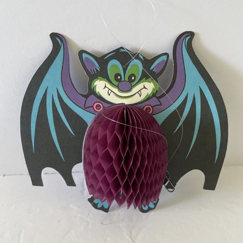 Vintage Beistle Halloween Bat Honeycomb Tissue Paper Decoration 1980 - Picture 3 of 5