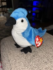 Ty Beanie Baby Rocket The Blue Jay, Mint Condition With Tags DOB March 12, 1997