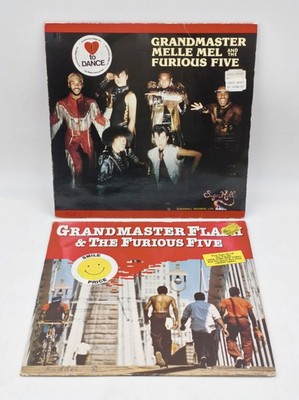 2x Grandmaster Flash Melle Mel Furious Five Vinyl LP Set Hip Hop 80s