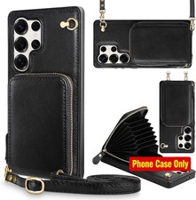 Wallet Case for Samsung Galaxy S25 Ultra, Card Holder, Black