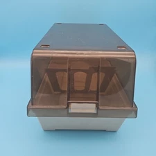 Vintage 5.25" Floppy Disk Storage Box w/divider Case 80s 90s Tech Computer Retro