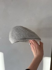 Kangol Pure Wool 504 Flat Beret Cap Mens Heather Gray Logo Winter Classic Hat