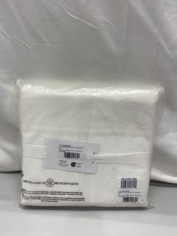 Parachute Top Sheet Percale In White King/Cal King