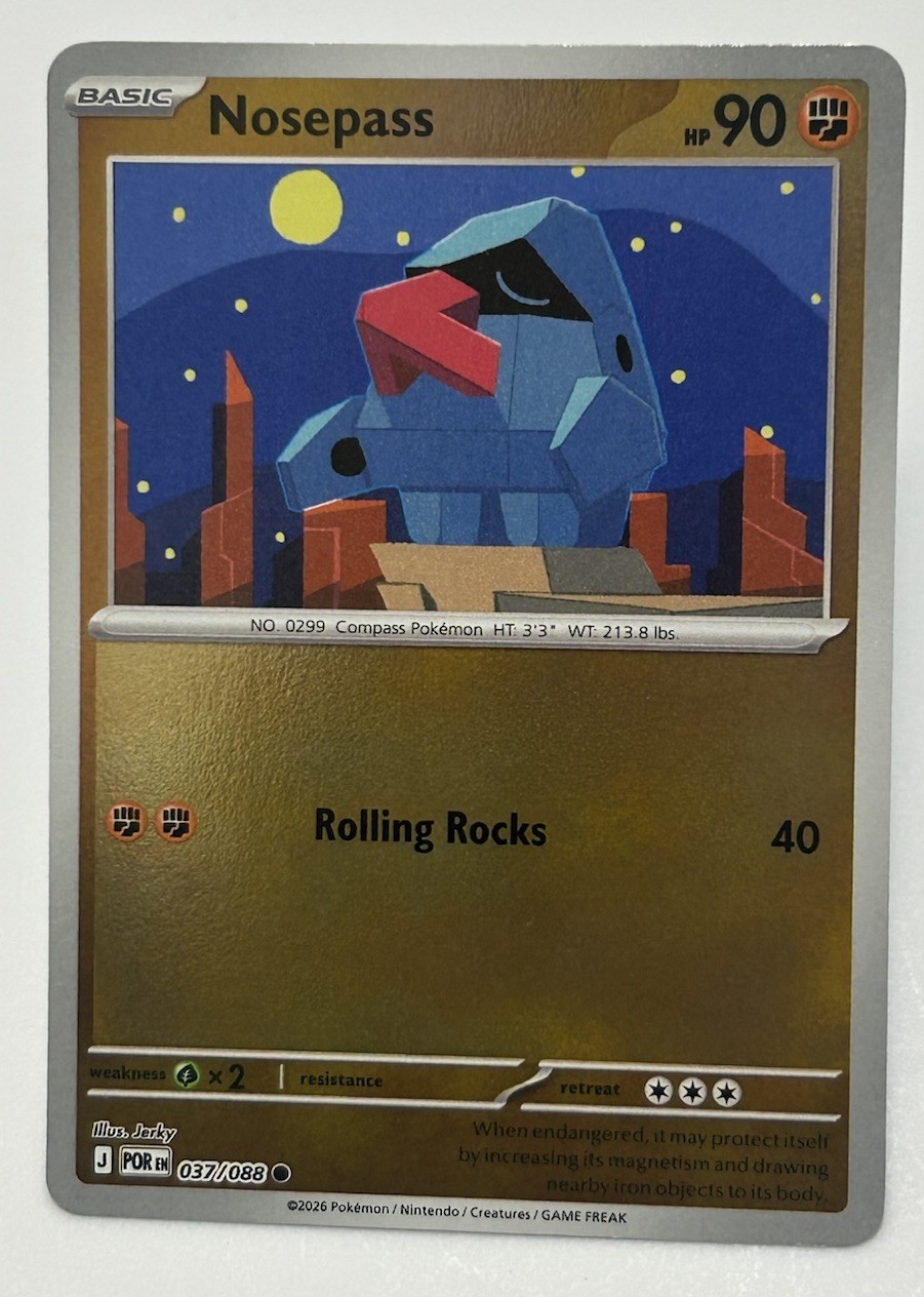Pokémon TCG Nosepass 037/088 Perfect Order Reverse Holo NM