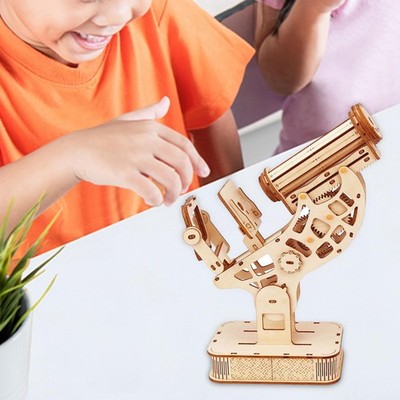 Mikroskop Gebäude Spielzeug 3D Holzpuzzle Vintage Erziehungswissenschaft
