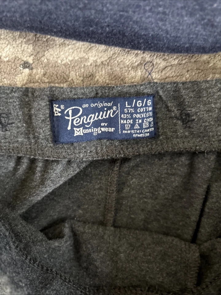 Juego de pijama original Penguin para hombre talla L 2 piezas gris y azul Foto 3 de 4