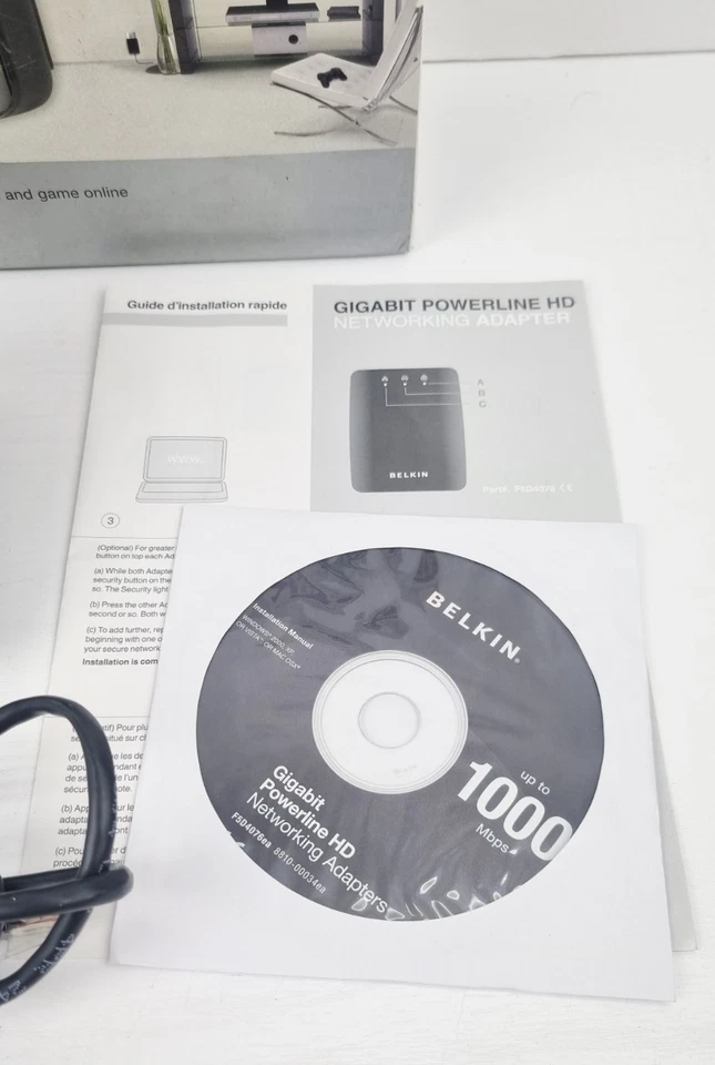 BELKIN Gigabit Gigabit Powerline HD Networking Starter Kit F5D4076-S V2 SINGLE - image 4 of 4
