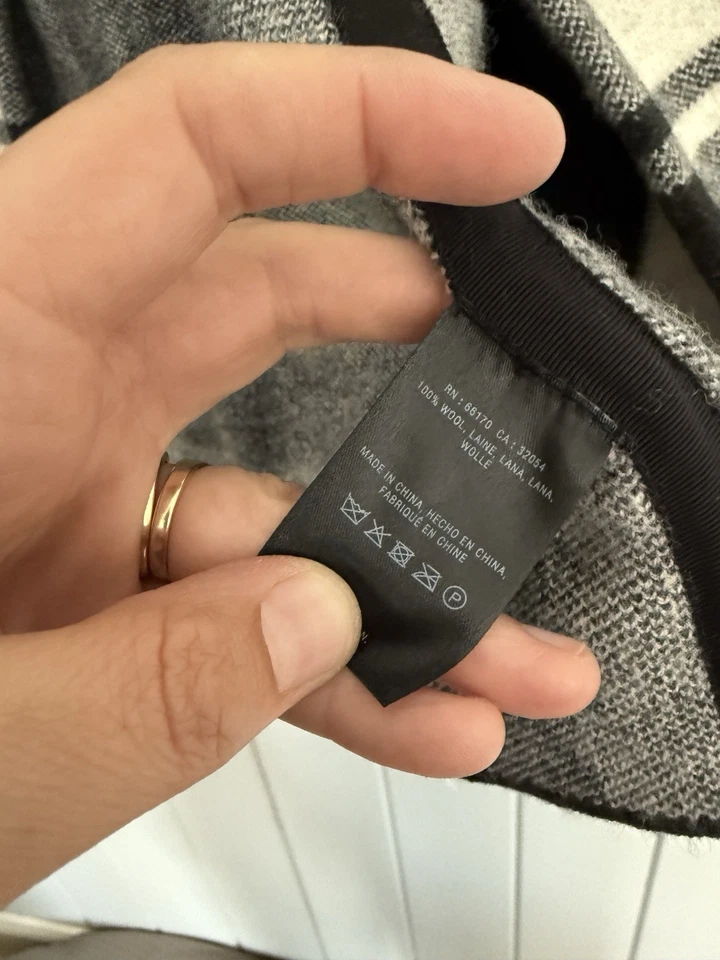 Anthropologie Campo Flor Suéter Cárdigan Abrigo Chaqueta Pequeño Negro Blanco Cuadros Foto 3 de 4