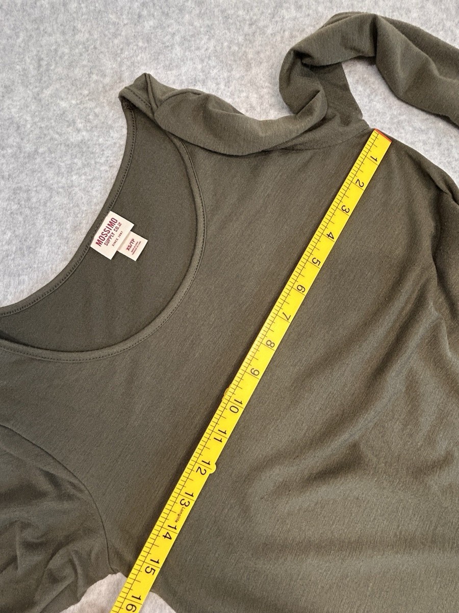 Mossimo Supply Co XS/TP Olive Green Knit Tunic Dress LS Soft A-Line Silhouette View 4