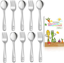 10-Piece Toddler Flatware, Kids Utensils Stainless Steel Cutlery Set, Children S