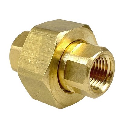 1/4'' NPT Female Solid Brass Three Piece Pipe Union Fitting Adapter 104C