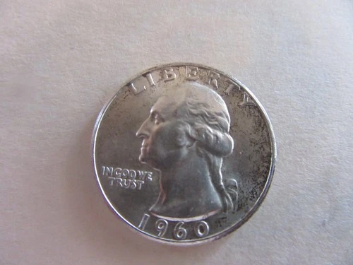 1960P Washington Silver Quarter Circulated Cond.  AU    [ACTUAL COIN] #2