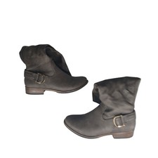 GH Bass Adrina Boots 7.5 Taupe Grey Slouchy Tall Riding Block Heel Equestrian