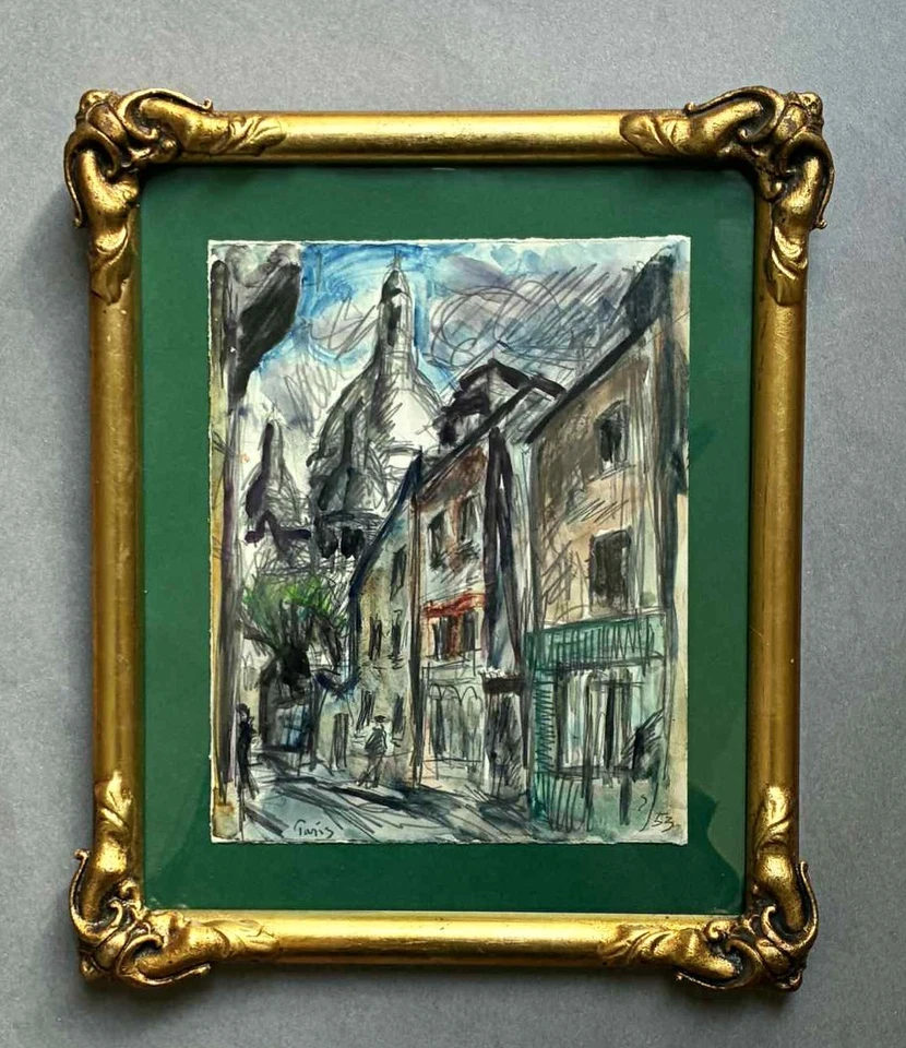 Einar Johansen (1893)  Montmartre Back Alley. Paris. Impressionist. Dated 1953. - Image 2 of 4