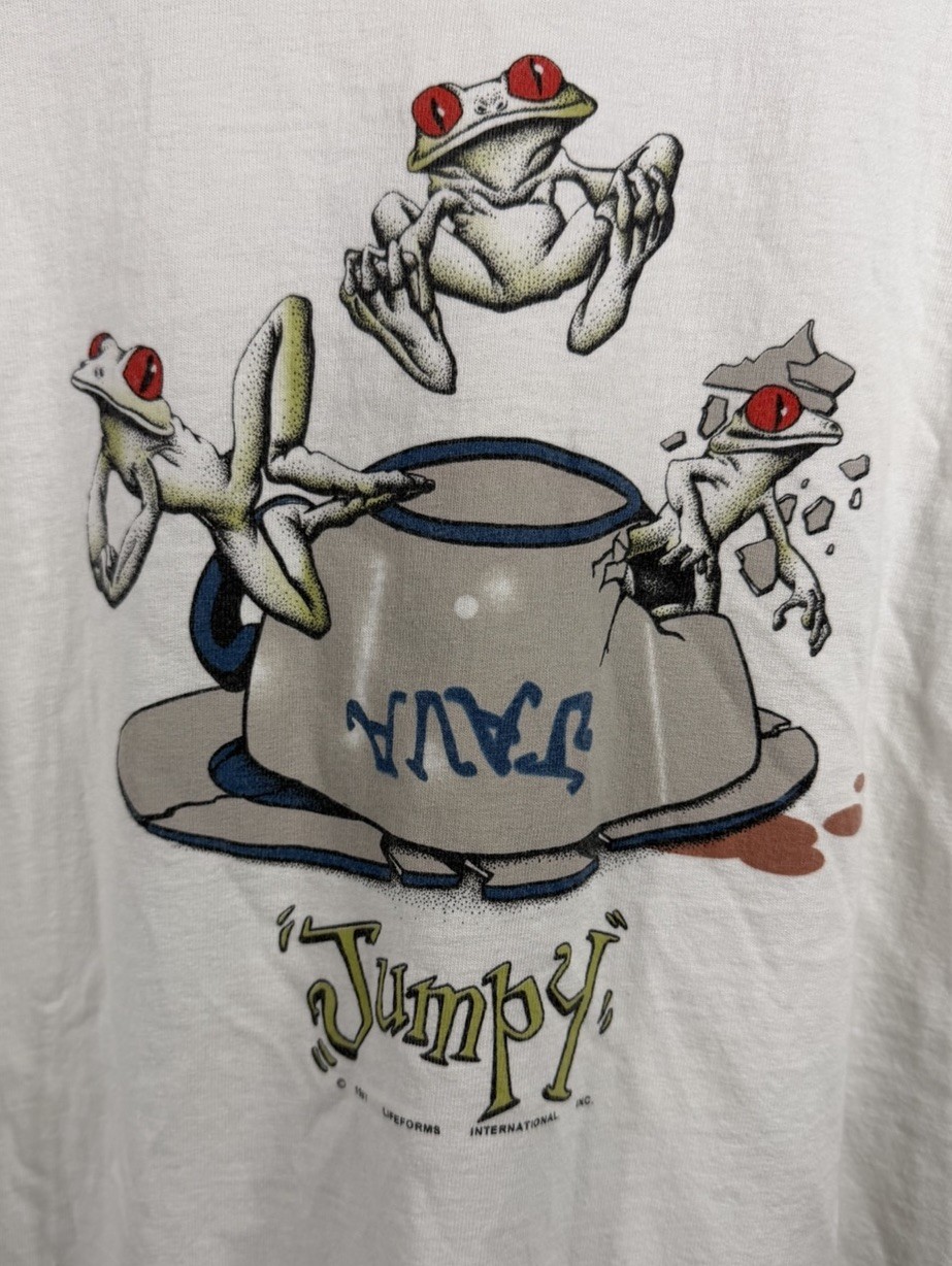 Vintage 1997 Jumpy Java Frogs Coffee T-Shirt Size… - image 5