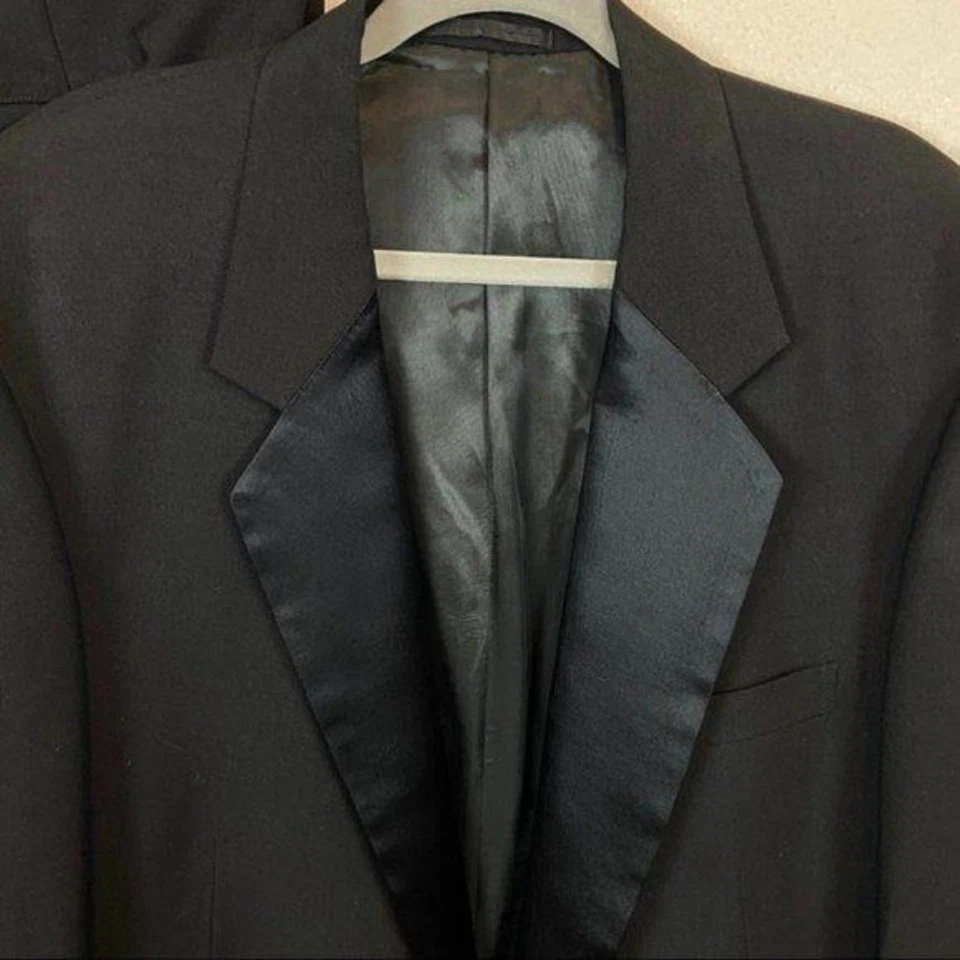 Peter Raney 套装 Worstead 羊毛燕尾服 Tux 男式复古定制男式 48 L 黑色 — 第 3/4 张图片