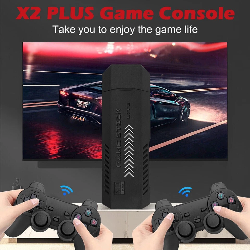 4K HD TV Video Game Console 128GB 41000 Games Stick 2.4G Wireless 2x Gamepads - Image 2 of 4