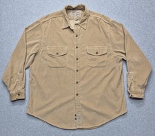 Vintage Abercrombie Fitch Shirt Mens L Beige Authentic Big Corduroy Button Down