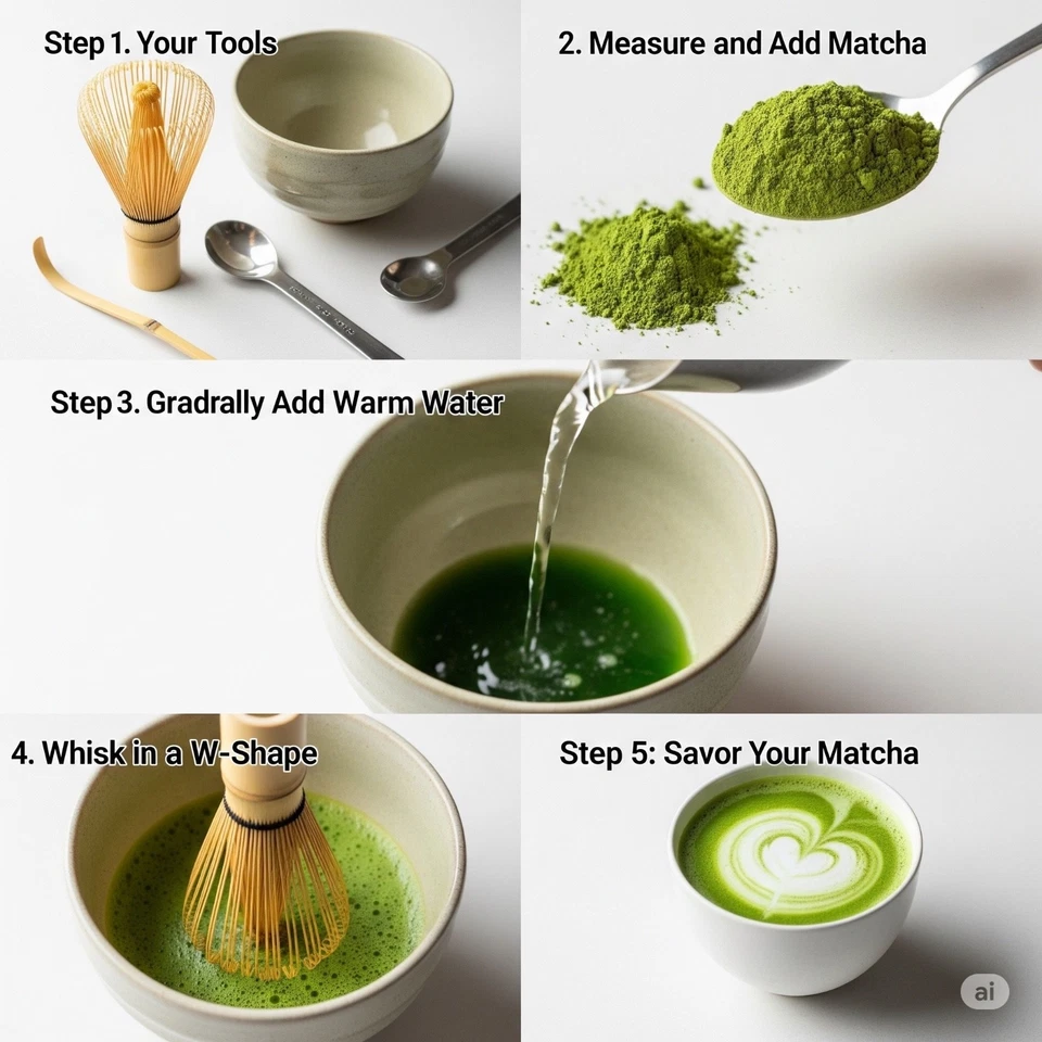 Tè Matcha Cerimoniale Premium - Tè Verde in Polvere di Alta Qualità, 100% Natura - Imagen 2 de 4